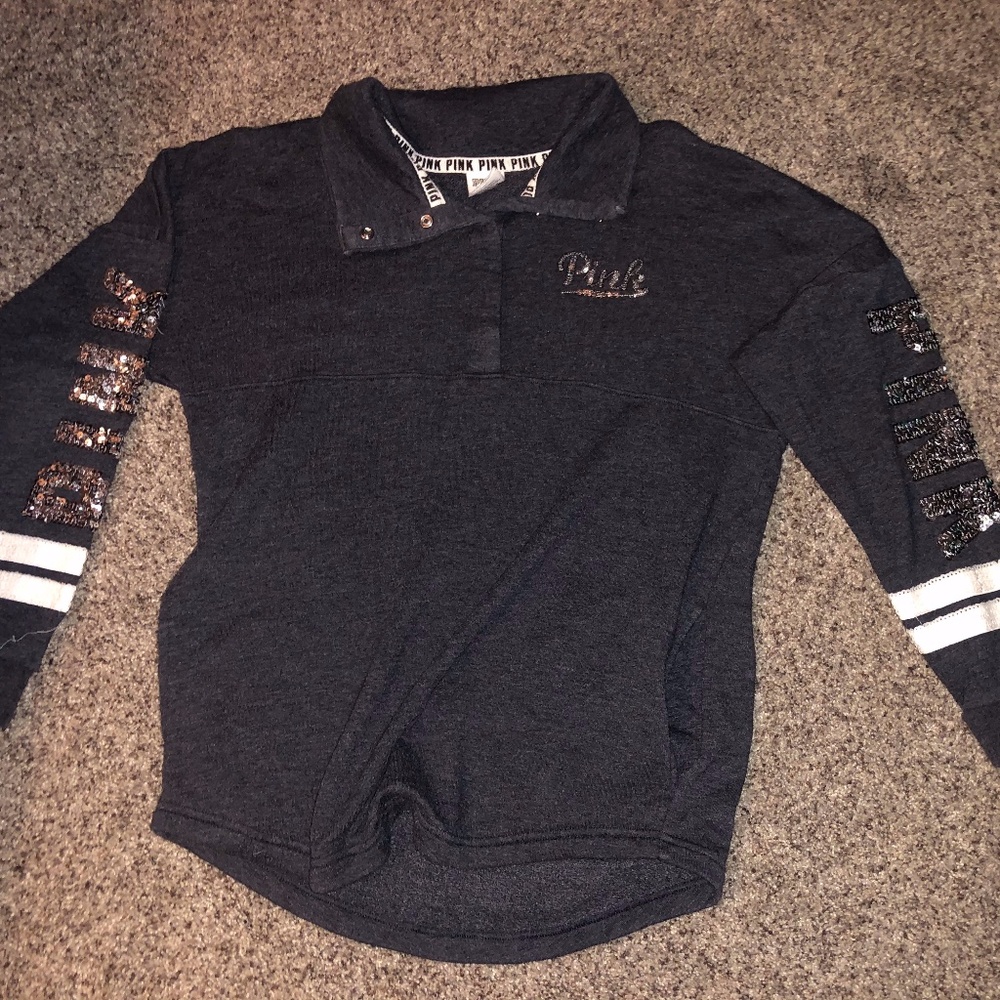 Victoria's Secret PINK, Half Button Up Sweatshirt